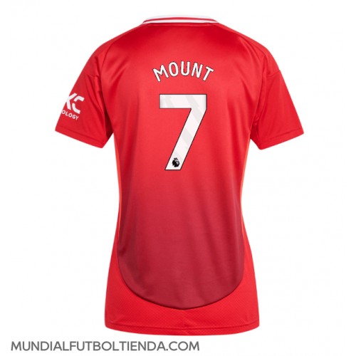 Camiseta Manchester United Mason Mount #7 Primera Equipación Replica 2024-25 para mujer mangas cortas